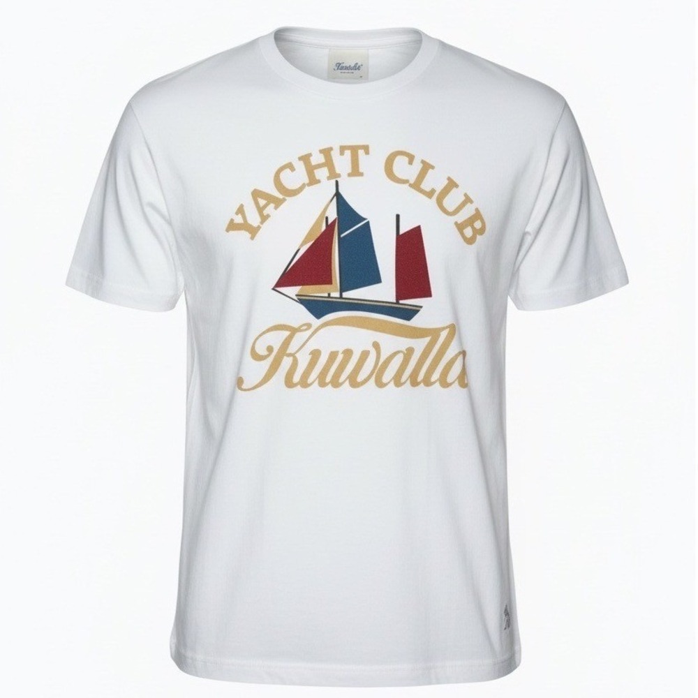 Kuwalla Mens Yacht Club‎ Graphic Boss Tee White Cotton Shirt KUL-BOSS-T3010 M